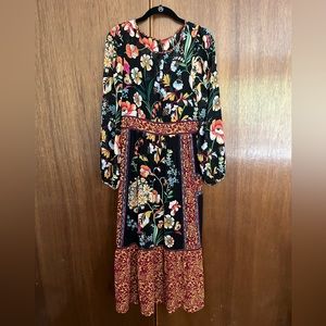 Anthropologie floral midi dress